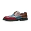 Eleganta derby skor m￤n skor f￤rgblockering pu bullock splittring ving tips spetsar upp mode f￶retag casual br￶llop fest dagligen ad238