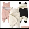 Battaniye kundaklama kreş yatak bebek çocuklar annelik sıcak peluş kundak karikatür panda modelleme doğumlu bebek uyku sargısı b305z