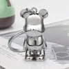 Chaveiro de astronauta 3D Keychain Bear pingentes de pingentes de eletroplate robot robô key anel pendente para homem