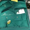 Bedding Sets Fourpece Bedding Light Luxury Cotton Campelo dom￩stico Capa de colcha de colcha Bordado Bordado Bedia de moda verde 220924