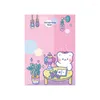 Bloc-Notes ours rose mignon, Notes autocollantes Kawaii pour journal intime de fille, papeterie décorative pour carnet d'école, DIY bricolage