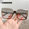 Sunglasses YOOSKE 2022 Vintage Rimless Sunglasses Women Luxury Brand Gradient Green Pink Square Sun Glasses Ladies Shades Eyewear UV400 T220924