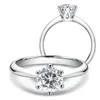 Clusterringe LESF Diamantring 925 Silber Verlobungsring Klassisch Rund Damen Hochzeitsgeschenk Größe 0510 220922