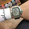 Superclone Watches Wristwatch Designer Luxury Mens Mechanics Watch Richa Milles Demi RM052 Classic Legend Hollowed Out Skull Outline
