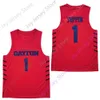 Mitch 2020 Nowe koszulki NCAA Dayton Flyers 1 Toppin Basketball Jersey College White Red Blue Size Men Młodzież dla dorosłych All Szyty