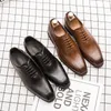 Shoes Elegant Oxford Solid Men Color PU Personality ing Pointed Toe Lace Fashion Business Casual Wedding Party Daily AD f a Wedd
