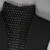 Vestidos casuais, malha sexy malha glitter feminino vestido de bandagem preto colorido sem mangas de gate -clube desgaste roupas de senhora