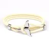 Charm Bracelets Classic Ocean Whale Tail Nylon Rope Bracelet Unisex Retro Silver Fishtail Couple Polyester Accesorios Mujer Gifts Jewelry