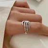 Cluster Rings Good Looking Resizable 925 Sterling Silver Ring Vintage Creative Skeleton Hand Grip Shaped Finger Rings Unisex Jewelry Loop Kofo 220922