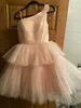 Robes de soirée une épaule robes de bal courtes fard à joues rose robes de bal plissé tutu tutu robe plis soirée robes de soirée 220923