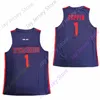 Mitch 2020 Nueva NCAA Dayton Flyers Jerseys 1 Toppin Basketball Jersey College Blanco Rojo Azul Tamaño Hombres Jóvenes Adultos Todo cosido