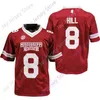 Mitch 2020 New NCAA Mississippi State MSU Maillots 8 Kylin Hill College Football Jersey Rouge Taille Jeune Adulte