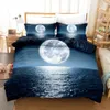 Set di biancheria da letto Set di biancheria da letto Moon Set copripiumino con vista notturna con federa Biancheria da letto King Queen Full Double Single Size Luxury Bedxclothes Decor 220924