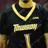 Mitch Custom 2020 Towson Tigers Basketball Jersey NCAA College Brian Fobbs Allen Betrand Nakye Sanders Jason Gibson Juwan Gray Gary Neal