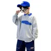 Pullover boys herfst Koreaanse stijl lange mouw t -shirt mode kinderen sweatshirts met letterpatroon solide tops kleding 220924