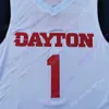 Mitch 2020 Nueva NCAA Dayton Flyers Jerseys 1 Toppin Basketball Jersey College Blanco Rojo Azul Tamaño Hombres Jóvenes Adultos Todo cosido