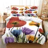Bedding Sets Flowers Set Duvet Capa 3D Impressão digital Cama Linho queen Size Moda Design 220924