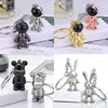 Chaveiro de astronauta 3D Keychain Bear pingentes de pingentes de eletroplate robot robô key anel pendente para homem