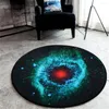 Mattor 3D Galaxy Star Space Carpet Flanell Boy Play Round Stolmattor Heminredning Bedside Area Rugs Non-Slip Mattor för vardagsrum