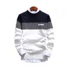 メンズセーターAutunm Pullovers Men Fashion Strip因果ニットスリムフィットOネックニットウェアブランド服220923