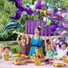 New Purple Little Mermaid Tail Theme Birthday Party Decoration Ragazza Battesimo Baby Shower Elio Palloncino Matrimonio Ghirlanda Kit Arco