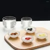 Bols bol en verre vaisselle clair petit rond servant Dessert côté préparation Mini ramequins ensemble petit mélange eau empilable apéritif
