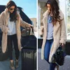 Frauen Herbst Jacke Mantel Frauen Warme Oberbekleidung Casual Faux Pelzmantel Weiche Strickjacke Femme Winter Mantel Wolle