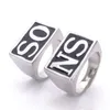 Cluster Rings 2pcsPair Stainless Steel Solid Ring SO NS Men Biker Punk Style Rings Size 714 220922