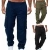 Pantalon Cargo extérieur hommes taille élastique automne pantalon respirant automne pantalon couleur unie pour le travail cala masculina H1223