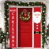 クリスマスの装飾ドアの装飾家を吊るしたクリスマス飾りナビダッドハッピーイヤーギフト2023 220924のためのメリーバナーの装飾
