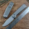 Twosun D2 Stonewash Blade Pocket Knife Ceramic Ball Bearing Washer TC4チタンハンドル折りたたみナイフ屋外キャンプハンティングEDCツールTS358