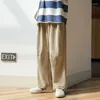 M￤ns byxor Men 2022 Corduroy Fabric Straight Loose Fashion Trend Trousers Retro Casual Elastic Midje Multicolor Sweatpants