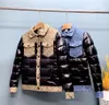 Erkek ceket kış 2023 ceket pamuk rüzgarlık ördek aşağı ekleme denim mektup baskı kalın sıcak parka puffer ceketler gündelik moda pluz boyutu