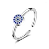 Cluster Rings Promotion Anel Masculino Ring Evil Of Eye 925 Sterling Open Eyes Sliver Adjustable Finger For Women