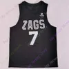 Mitch 2021 Final Four New College NCAA Gonzaga Jerseys 7 Cevn Basketball Jersey Black Size Youth Vuxen All Stitched