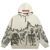 Felpa con cappuccio per uomini Y2K Emo uomini streetwear Streetwear Skull con cappuccio con cappuccio con cappuccio con cappuccio di grandi dimensioni gothic harajuku alt halloween vestiti 220923