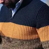 メンズセータープラスサイズの男性編み秋のファッションプルオーバージャンパー長袖vネックカラーブロックストリートウェア220924