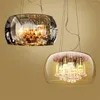 H￤ngslampor lyxiga Cyrstal Lights Matsal Glas K￶k som h￤nger f￶r Living Cafe El Decor Industrial Light Fixtures