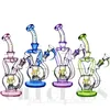 9.5 inches Glass water bongs hookahs heady dab rig bong honeycomb perc Toro Recycler pipes quartz banger oil rigs water pipes smoking accessories