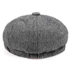 Bérets hommes plat haut chapeau Ivy Gatsby conduite casquette automne hiver mode Sboy octogonal chapeaux pour hommes