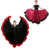 Scen Wear Flamenco kjolar Spanish Bullfight Festival Traditioanl Dance kjol för vuxna barn Kvinnor Girls Gypsy Big Swing Plus Size Size