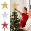 Weihnachtsdekorationen Jahr fünfzackiger Stern Weihnachtsbaum Basteln Top Gold Glitzer Ornamente Dekoration