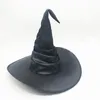 Halloween pleated party cosplay costume headwear devil hat wizard black hat props decoration supplies adult women men