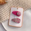 2 pezzi forcine per bottoni per bambini nuovi autunnali moda dolce ragazza principessa semplice tessuto floreale Dot BB Clip accessori per capelli