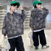 Pullover Children's Clothing Spring Autumn Long Sleeved Tröja Boys and Girls Hooded Tops Shirts Bear Print 220924