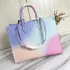 ONTHEGO M46076 Gradient tote bag 2022 designer shopping bag for women Double Handle handbag Pastel with coin purse luxury shoulder bags business totes lady purse