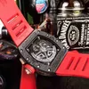 Superclone horloges polshorloge ontwerper luxe heren mechanisch horloge richa milles rm12-01 volledig automatische beweging saffier spiegel rubber horlogeband Watdbji