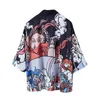 Vêtements ethniques Style japonais imprimé Kimono Cardigan pour homme Harajuku Anime filles Cosplay Yukata Haori Sexy maison porter été Streetwear