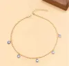 Blue Evil Eye Choker Pendant Halsband Guld Lucky Turkish Eyes Halsband CLAVICLE CHAME Fashion Jewellry For Women Girls