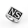 Cluster Rings 2pcsPair Stainless Steel Solid Ring SO NS Men Biker Punk Style Rings Size 714 220922